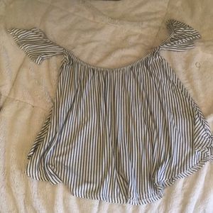 Off the shoulder striped top